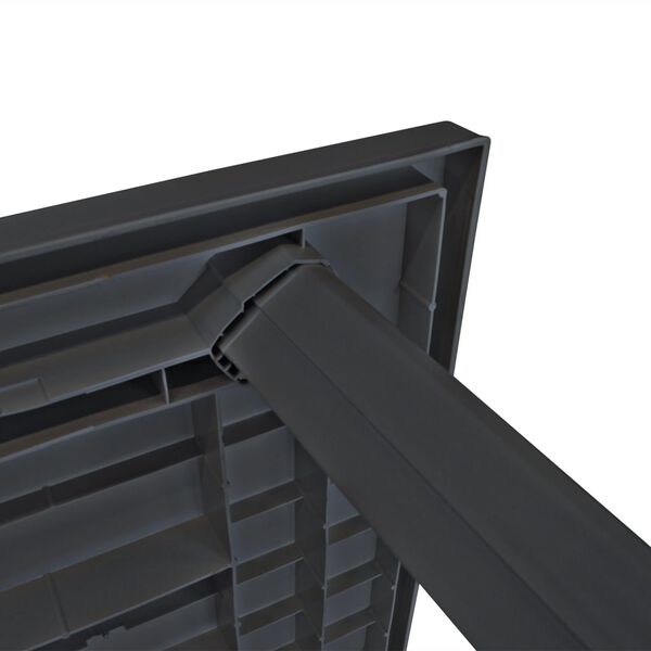 vidaXL Градинска маса, антрацит, 126x76x72 см, пластмаса