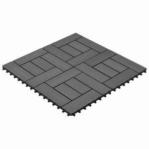vidaXL Плочка за decking 22 бр. Сиво 30 x 30 cm WPC