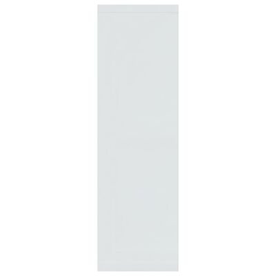 vidaXL Стенен рафт, бял гланц, 85x16x52,5 см, инженерно дърво