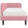 vidaXL Ъглова рамка за легло с матрак Розово 80 x 200 cm Кадифе