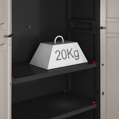 Keter Шкаф за съхранение с рафтове Pro, черно и сиво