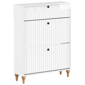 vidaXL Шкаф за обувки ALKMAAR 78 x 24 x 103 см Инженерна дървесина