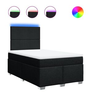 vidaXL Боксспринг легло с матрак, черно, 120x200 см, плат