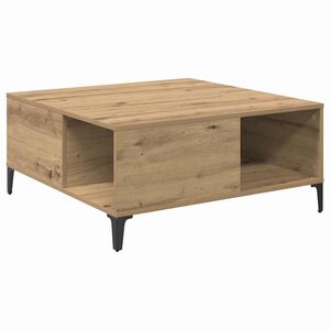 vidaXL Масичка за кафе Дъб 80 x 80 x 36,5 см Инженерна дървесина