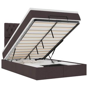 vidaXL Османска легло с матрак, тъмнокафяво, 120x200 см, плат