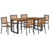 vidaXL Комплект за хранене в градината 7 pcs Черно