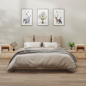 vidaXL Нощни шкафчета, 2 бр, 60x34x51 см, борово дърво масив