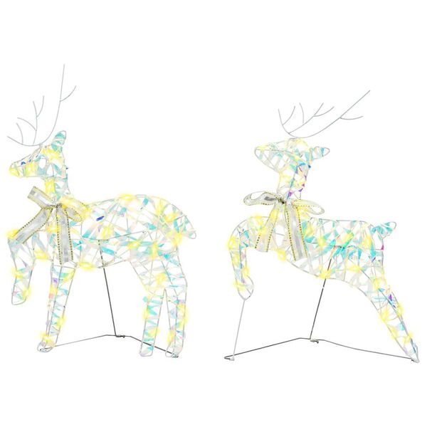 vidaXL LED елени с 40 LED светодиода 2 pcs Топло бяло PET