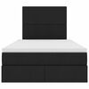 vidaXL Легло с място за съхранение и LED Черно 120 x 190 cm Полиестер