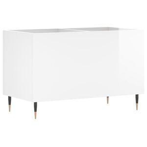 vidaXL Шкаф за винилови плочи бял гланц 74,5x38x48 см инженерно дърво