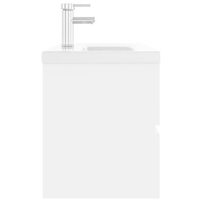 vidaXL Шкаф за мивка с вградено корито, бял, ПДЧ