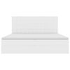 vidaXL Легло с място за съхранение Чисто бяло 200 x 200 cm Изкуствена