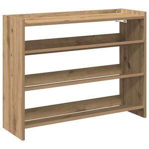 vidaXL Етажерка за обувки, дъб артизан, 80x25x62 см, инженерно дърво