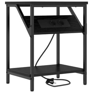 vidaXL Нощен шкаф Черния дъб 38 x 30 x 48 см Инженерно дърво