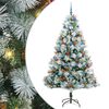 vidaXL С изкуствено коледно дърво Зелен и бял 210 cm