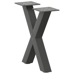 vidaXL Крака за масичка за кафе, X-образни, 2 бр., антрацит, 30x(30-31) см, стомана