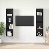 vidaXL Комплект ТВ шкаф 2 pcs Черно 37 x 37 x 142,5 см Инженерно дърво