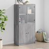 vidaXL Висок шкаф, Сив сонома, 68x37x142 см, инженерно дърво