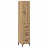vidaXL Висок шкаф Дъб 34,5 x 34 x 180 см Инженерна дървесина