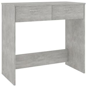 vidaXL Бюро, бетонно сиво, 80x40x75 см, инженерно дърво