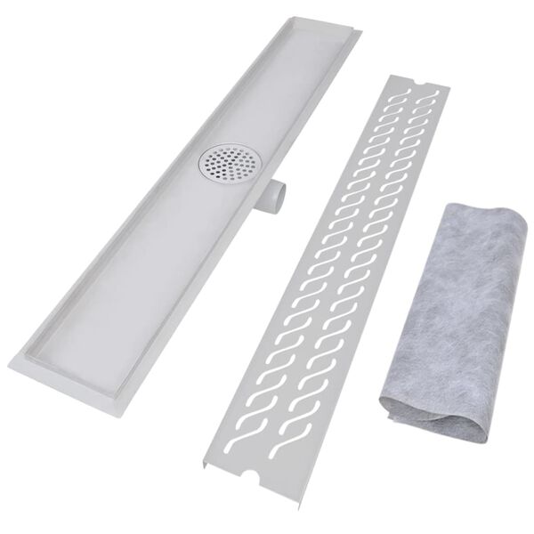 vidaXL Линейни сифони, 2 бр, вълни, 830x140 мм, неръждаема стомана