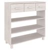 vidaXL Конзолна маса HAMAR бяла 90x35x90 см борово дърво масив