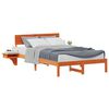 vidaXL Рамка за легло с таблото Кафяво с восъчно покритие 140 x 190 cm