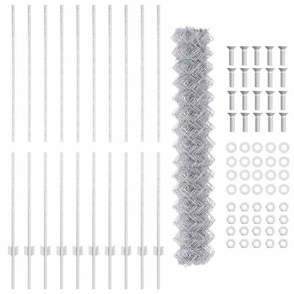 vidaXL Ограда с пост Сребрист 1,6 x 10 m Стомана