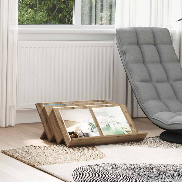 vidaXL Етажерка за списания Дъб 65 x 53 x 28,5 см Инженерно дърво