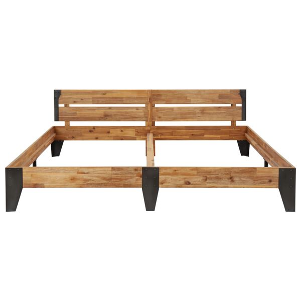 vidaXL Рамка за легло, акация масив с матиран финиш, 180х200 см