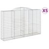 vidaXL Габионни кошници арка 5 бр 300x50x180/200 см поцинковано желязо