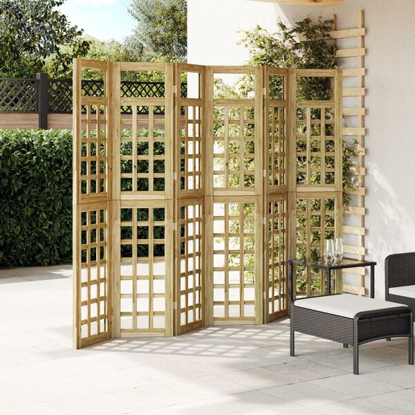 vidaXL Параван за уединение 6 pcs Кафяво 240 x 180 cm