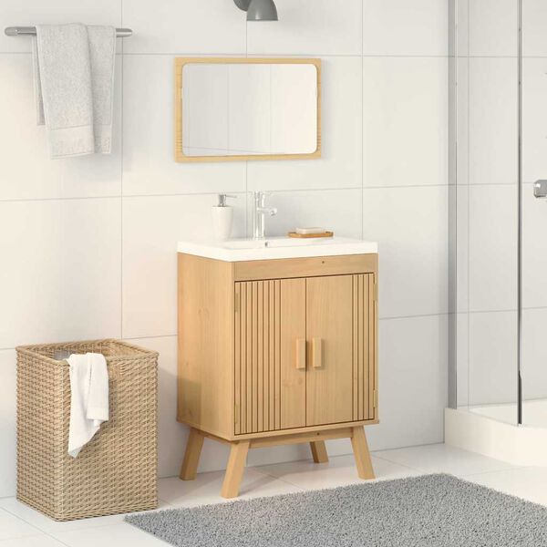 vidaXL Основен шкаф с рафт със съхранение Olden Кафяво 60 x 40 x 80 см