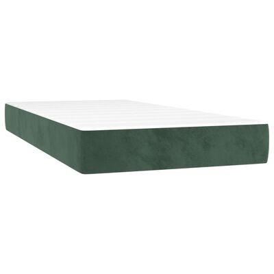 vidaXL Матрак за легло с покет пружини тъмнозелен 120x190x20 см кадифе