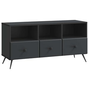 vidaXL ТВ шкаф с чекмедже Черно 102 x 34,5 x 50 см Инженерна дървесина