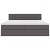 vidaXL Легло с място за съхранение Сив 200 x 200 cm Изкуствена