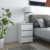 vidaXL Нощно шкафче, бяло, 40x35x62,5 см, инженерно дърво