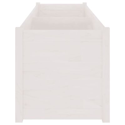 vidaXL Градински сандък, бял, 200x50x50 см, бор масив