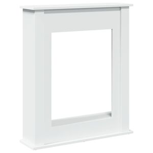 vidaXL Облицовка за камина, бяла, 75x20x87,5 см, инженерно дърво