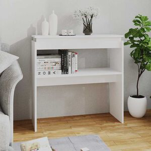 vidaXL Конзолна маса, бяла, 80x30x80 см, инженерно дърво