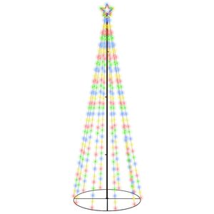 vidaXL Конусовидна елха, многоцветна, 310 LED, 100x300 см