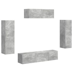 vidaXL ТВ шкаф 5 pcs Циментено сиво