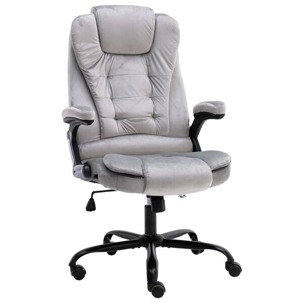 vidaXL Офис стол, светлосив, кадифе