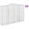 vidaXL Габионни кошници арка 4 бр 300x50x200/220 см поцинковано желязо