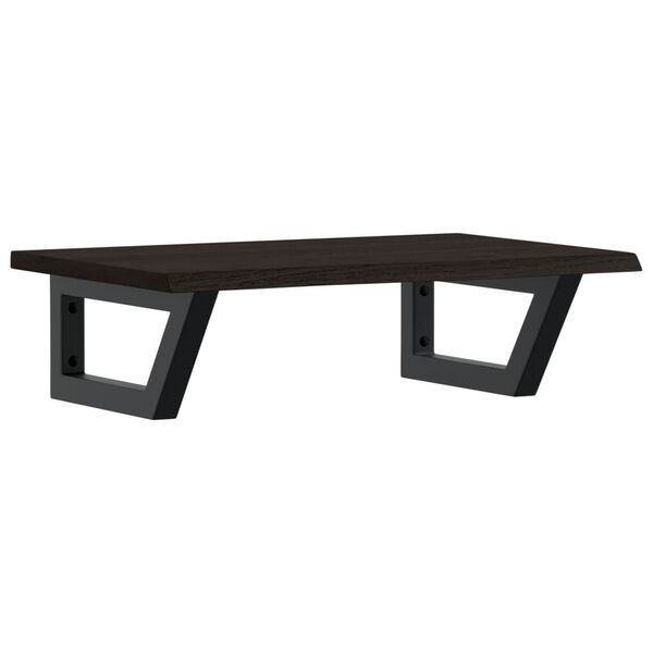 vidaXL Стенен рафт за мивка, стомана и масивно дърво дъб