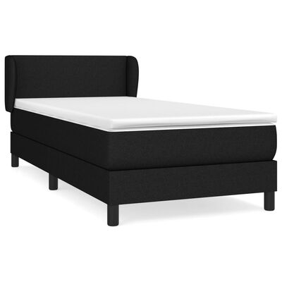 vidaXL Боксспринг легло с матрак, черна, 90x190 см, плат
