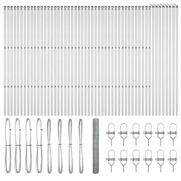 vidaXL Стълб за ограда. Сребрист 100 x 1,2 м (50 мм мрежа) Стомана