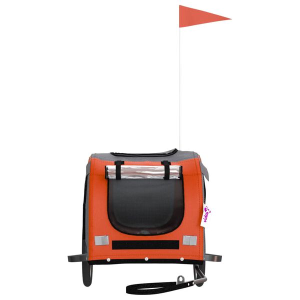 vidaXL Ремарке за колело за любимци оранжев черен Оксфорд плат желязо