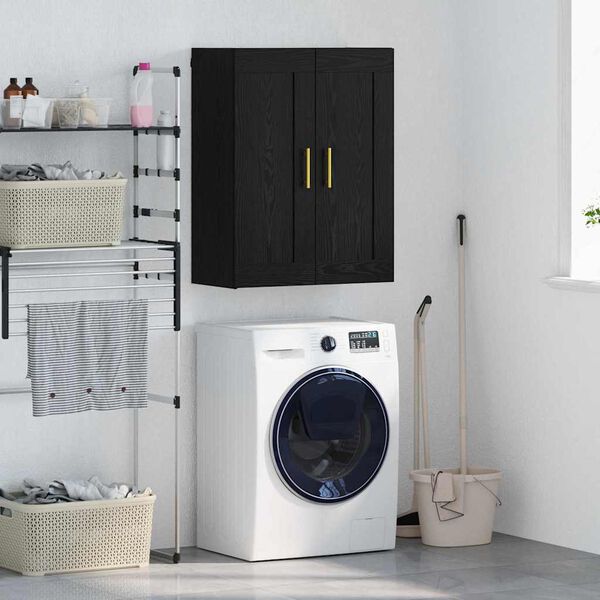 vidaXL Стенен шкаф Черния дъб 69,5 x 34 x 90 см Инженерно дърво