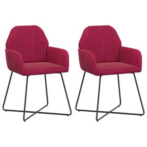 vidaXL Обедени столове 2 pcs Кадифе Виненочервен 55 x 50 x 84 см